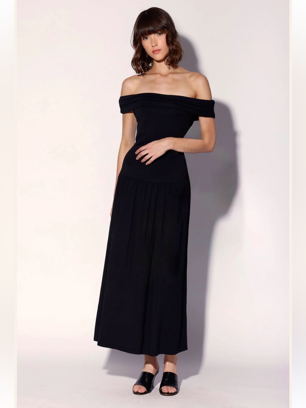 NWT Antropologie Walter Baker Off-Shoulder Black Maxi Dress